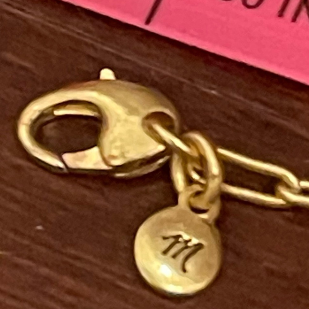 madewell gold Necklace with heart and blue floral charms - Picture 5 of 5